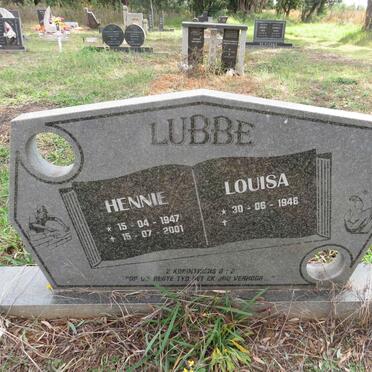 LUBBE Hennie 1947-2001 & Louisa 1946-