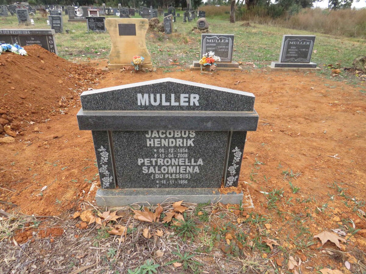 MULLER Jacobus Hendrik 1954-2008 & Petronella Salomiena DU PLESSIS 1956-