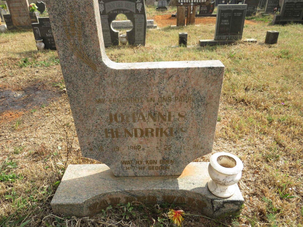 WALT Johannes Hendrikus, van der 1962-2001