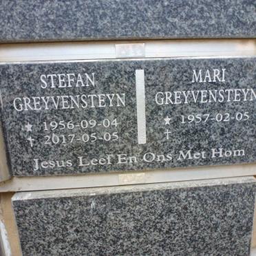 GREYVENSTEYN Stefan 1956-2017 &amp; Mari 1957-