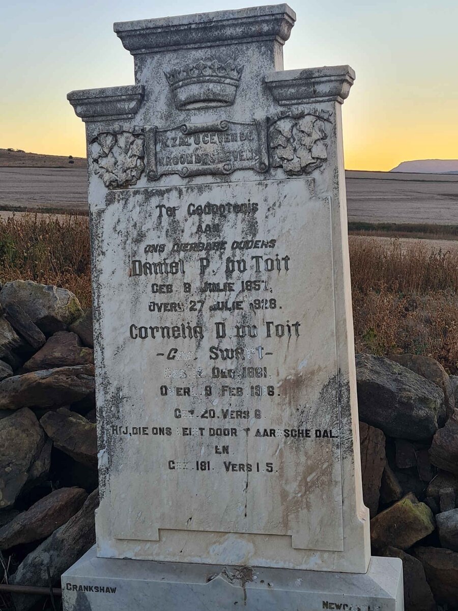 TOIT Daniel P., du 1857-1928 & Cornelia D. SWART 1861-1916  