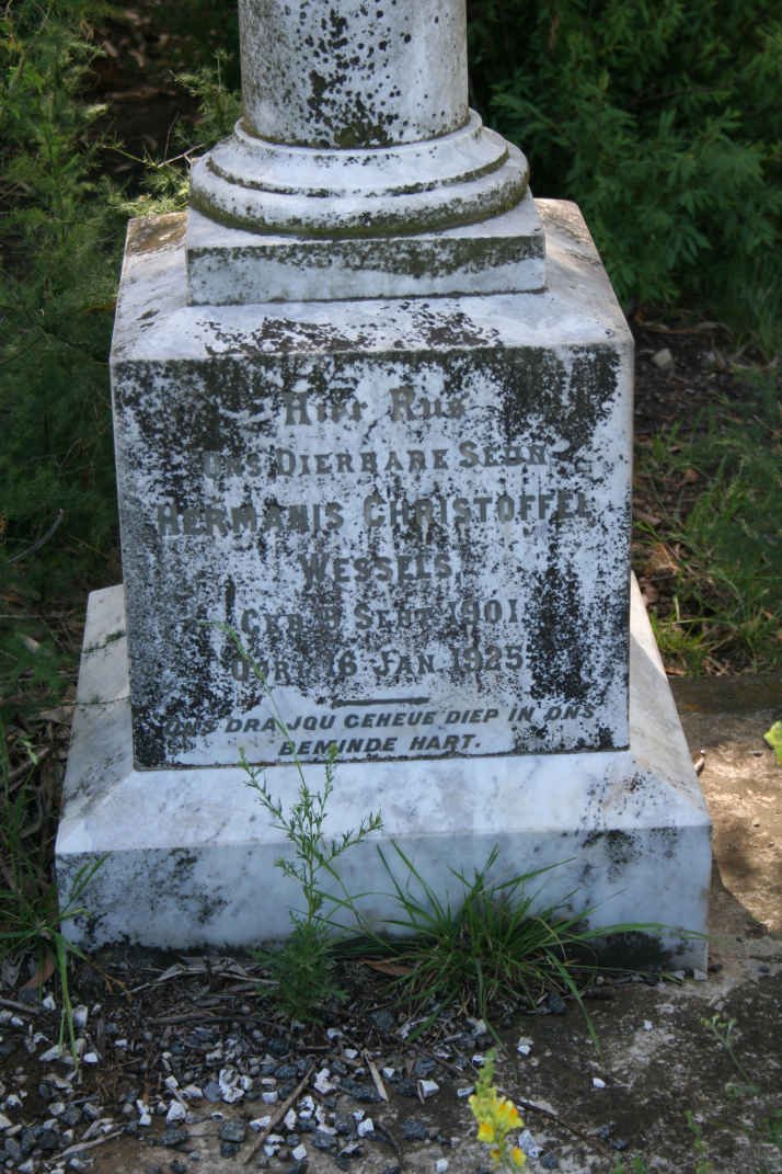 WESSELS Hermanis Christoffel 1901-1925
