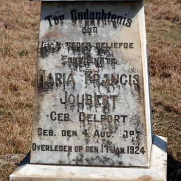 JOUBERT Maria Francis nee DELPORT 1897-1924
