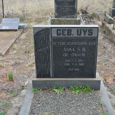 JAGER Anna S.B., de nee UYS 1921-1983