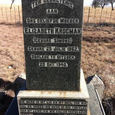 KROGMAN Elizabeth nee SIMONS 1862-1940