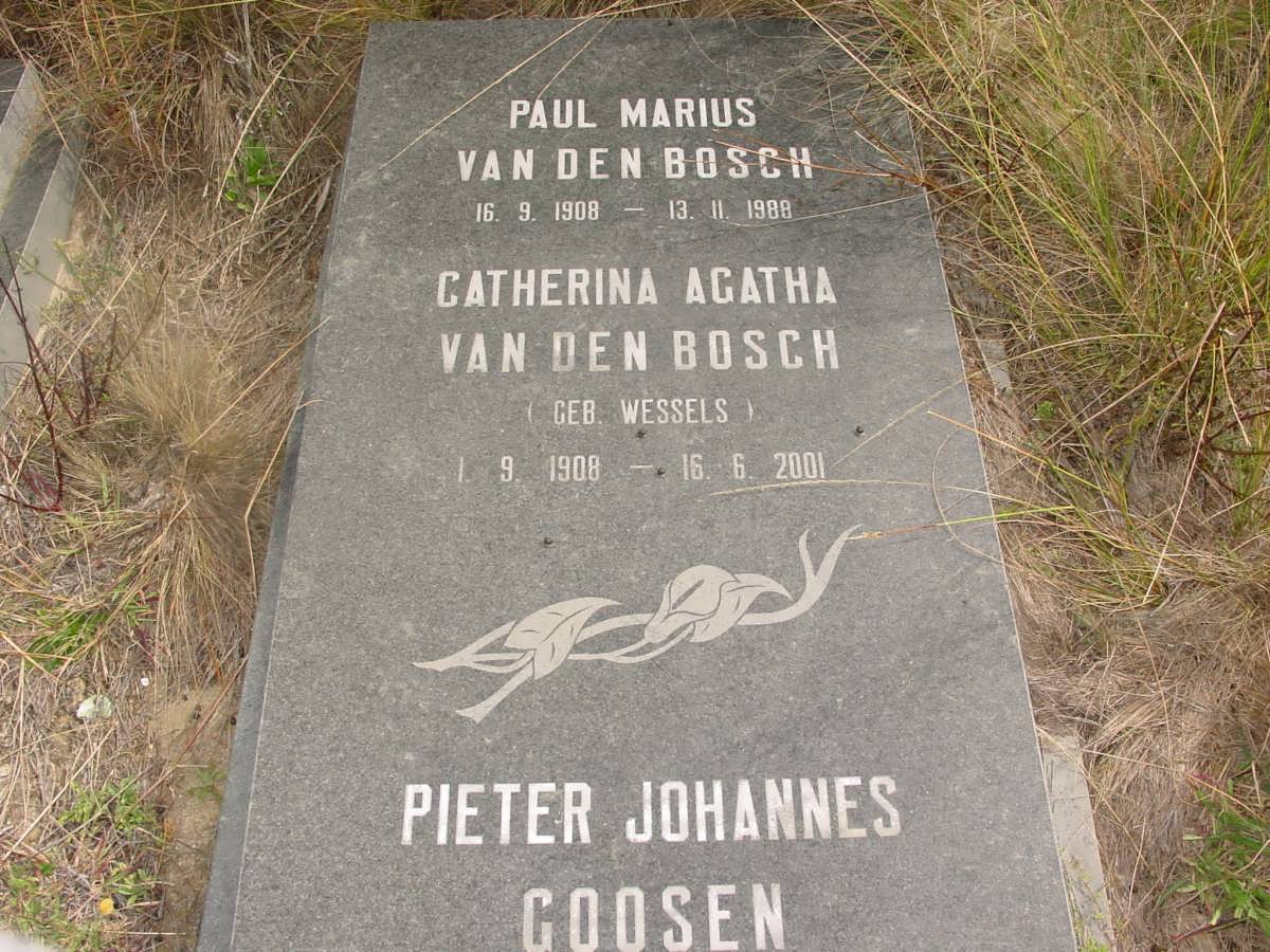 BOSCH Paul Marius, van den 1908-1988 & Catherina Agatha WESSELS 1908-2001
