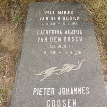BOSCH Paul Marius, van den 1908-1988 &amp; Catherina Agatha WESSELS 1908-2001