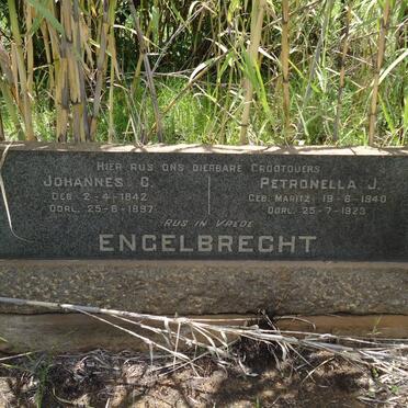 ENGELBRECHT Johannes C. 1842-1897 &amp; Petronella J. MARITZ 1840-1923