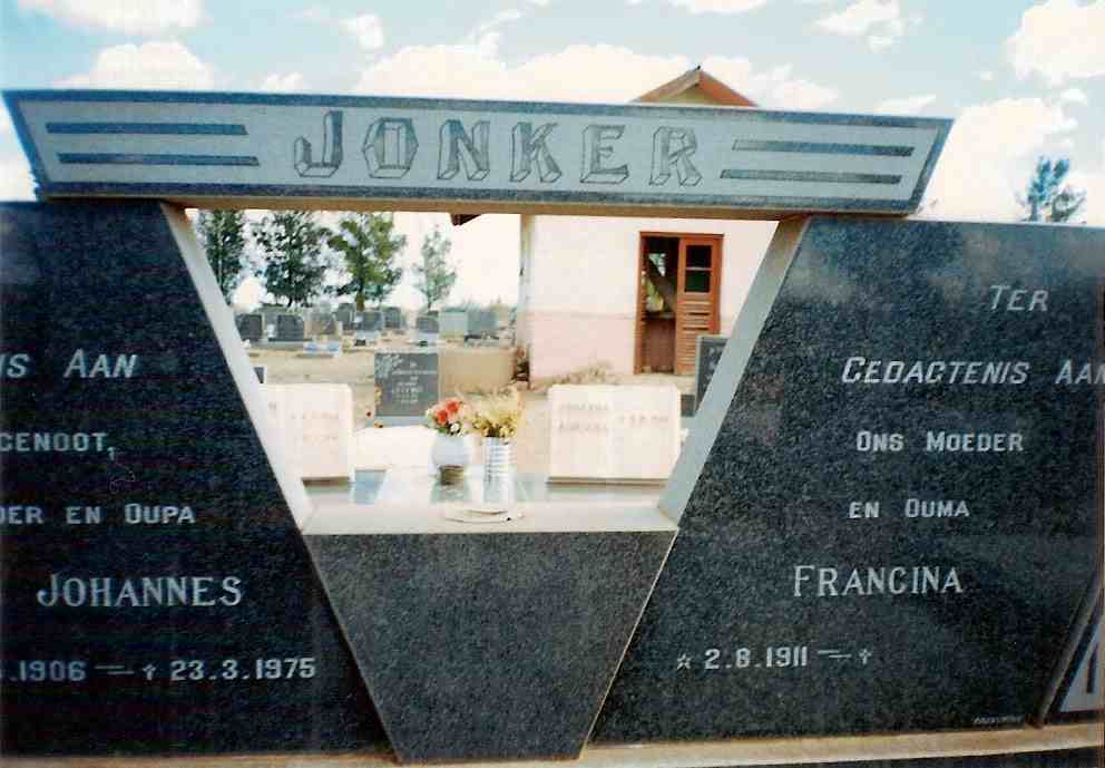 JONKER Johannes 1906-1975 & Francina Herculina Christina Sophia OPPERMAN 1911-1996