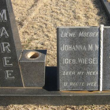 MAREE Casparus Jacobus 1885-1983 &amp; Johanna M.M. WIESE 1892-1976