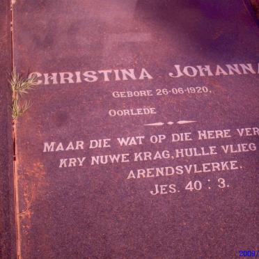 WAGE Christina Johanna 1920-