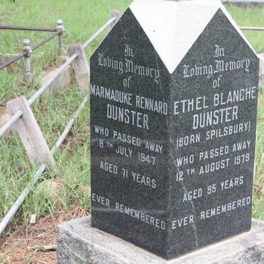 DUNSTER Marmaduke Rennard -1947 :: DUNSTER Ethel Blanche nee SPILSBURY -1979