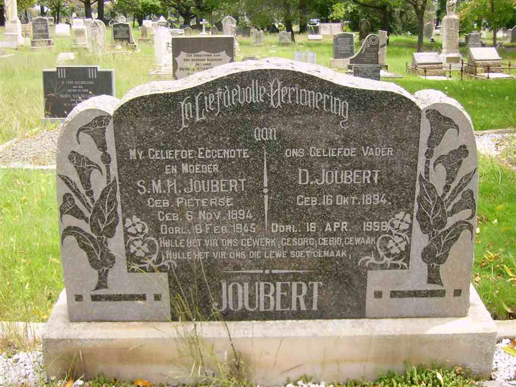 JOUBERT D. 1894-1958 & S.M.H. PIETERSE 1894-1945