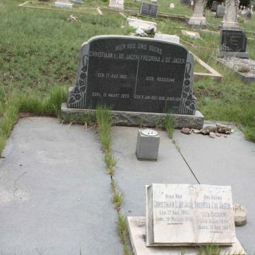 JAGER Christiaan L., de 1862-1920 &amp; Fredrika J. ROSSOUW 1867-1924