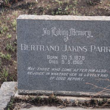 PARR Bertrand Jakins 1878-1960