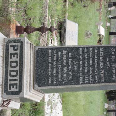 PEDDIE Alexander 1852-1919 &amp; Jemima WRIGHT 1864-1901