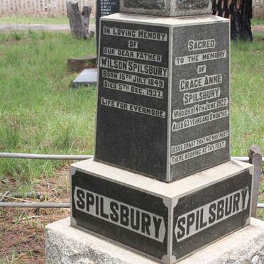 SPILSBURY Wilson 1849-1873 &amp; Grace Anne -1922