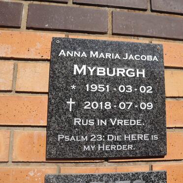 MYBURGH Anna Maria Jacoba 1951-2018