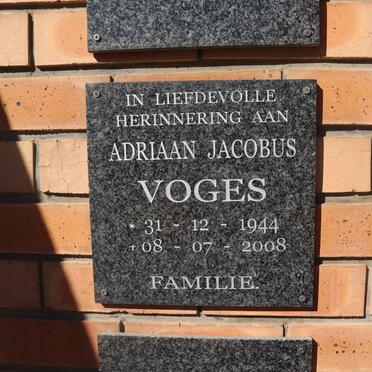 VOGES Adriaan Jacobus 1944-2008