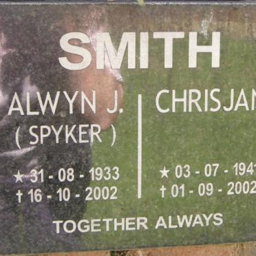 SMITH Alwyn J 1933-2002 :: SMITH Chrisjan 1941-2002