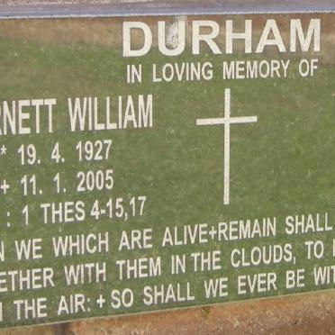 DURHAM Garnett William 1927-2005