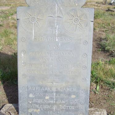 NIEKERK Susara Johanna, van 1899-1901 :: VAN NIEKERK Adriaan Benjamen 1901-1901