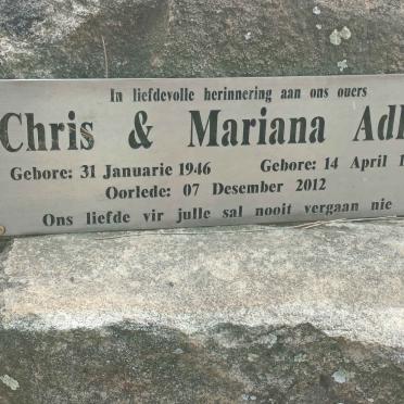 ADLEM Chris 1946-2012 & Mariana 1947-2012
