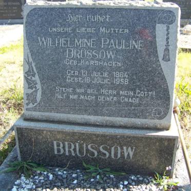 BRUSSOW Wilhelmine Pauline nee KARSHAGEN 1864-1958