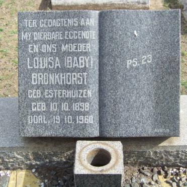 BRONKHORST Louisa nee ESTERHUIZEN 1898-1960.
