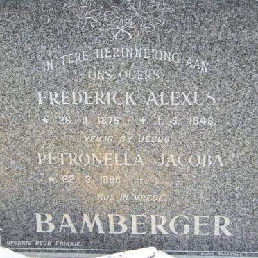 BAMBERGER Frederick Alexus 1875-1948 &amp; Petronella Jacoba 1888- 