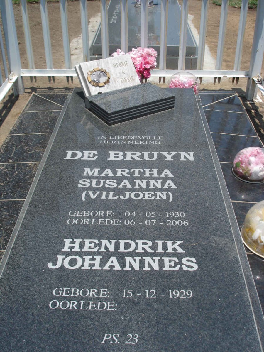 BRUYN Hendrik Johannes, de 1929- & Martha Susanna VILJOEN 1930-2006