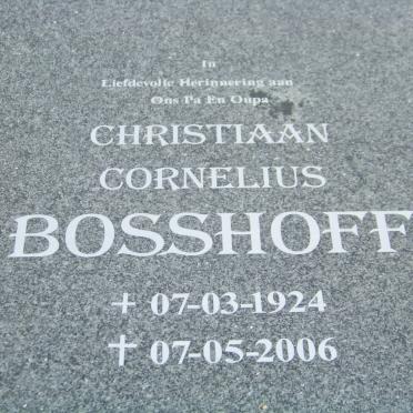 BOSSHOFF Christiaan Cornelius 1924-2006