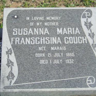 COUCH Susanna Maria Franschsina nee MARAIS 1865-1932