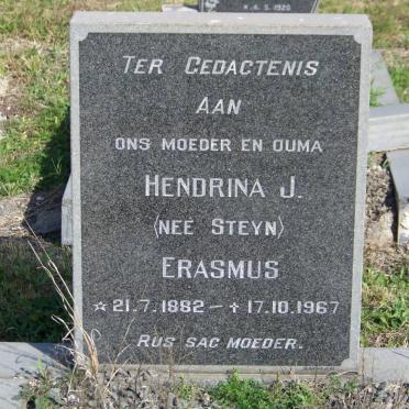 ERASMUS Hendrina J. nee STEYN 1882-1967