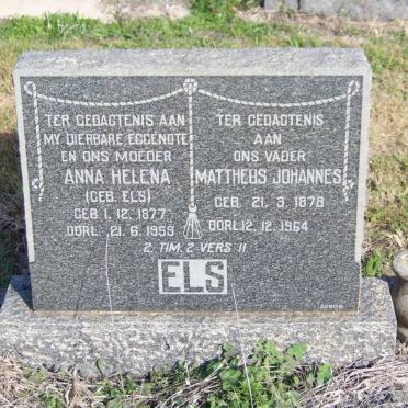 ELS Mattheus Johannes 1878-1964 &amp; Anna Helena ELS 1877-1959