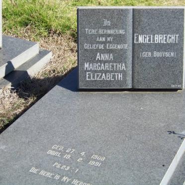 ENGELBRECHT Anna Margaretha Elizabeth nee BOOYSEN 1908-1991