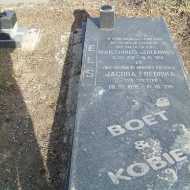 ELS Marthinus Johannes 1921-1998 &amp; Jacoba Fredrika COETZEE 1926-2000