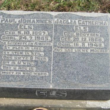 ELS Paul Johannes 1867-1945 &amp; Jacoba Catherina BOOYSEN 1868-194?