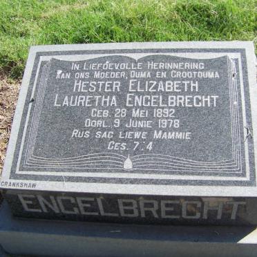 ENGELBRECHT Hester Elizabeth Lauretha 1892-1978