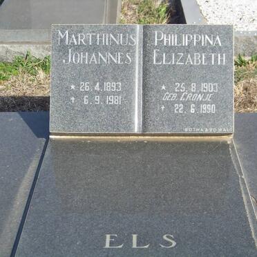 ELS Marthinus Johannes 1893-1981 &amp; Philippina Elizabeth CRONJE 1903-1990