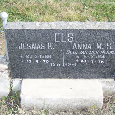 ELS Jesaias R. 1886-1970 &amp; Anna M.S. VAN DER MERWE 1891-1976