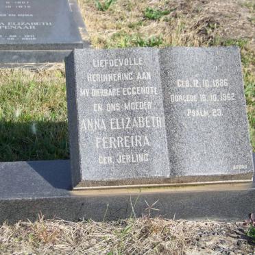 FERREIRA Anna Elizabeth nee JERLING 1886-1962