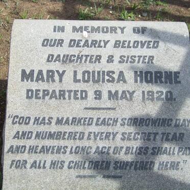 HORNE Mary Louisa -1920