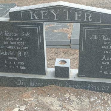 KEYTER Gabriel S.P. 1915-1991 & Anna M. NAUDE 1918-1996