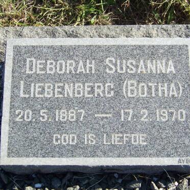 LIEBENBERG Deborah Susanna nee BOTHA 1887-1970