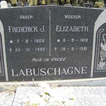 LABUSCHAGNE Frederick J.1906-1989 &amp; Elizabeth 1912-1981