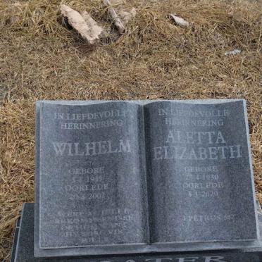PIATER Wilhelm 1935-2002 & Aletta Elizabeth 1930-2020