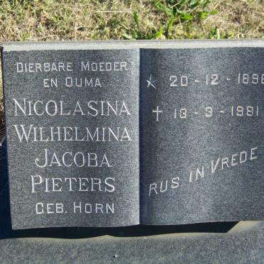 PIETERS Nicolasina Wilhelmina Jacoba nee HORN 1896-1981