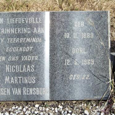 RENSBURG Nicolaas Martinus, Jansen van 1889-1969