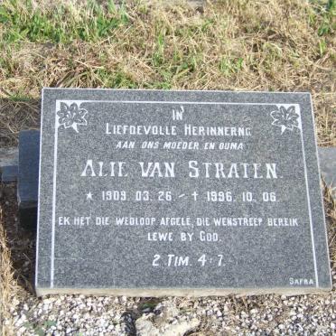 STRATEN Alie, van 1909-1996